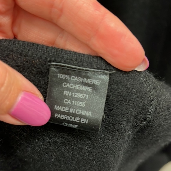 360 Cashmere Black Shrug Poncho Pullover V Neck XS - Picture 6 of 6
